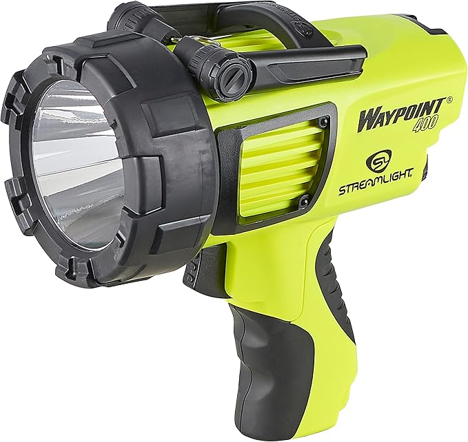 81g5PBHZ4LL._AC_SX679_.jpg Streamlight 44910 WayPoint 400 1400-Lumen 400,000-Candela Rechargeable Handheld LED Spotlight for Outdoor, Marine, and Emergency Use, Yellow - Image 1